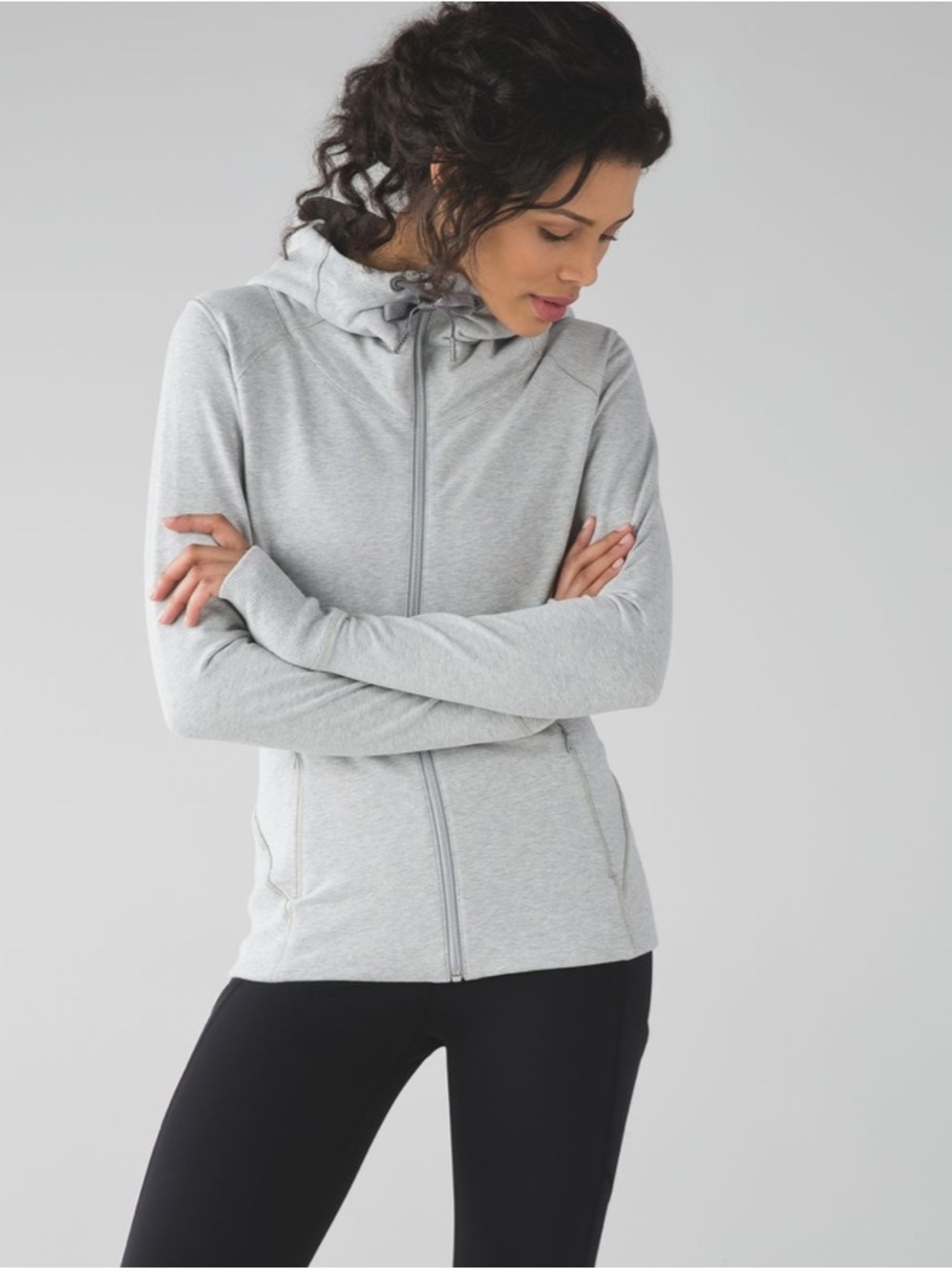 Lululemon Harmony Hoodie Full Zip | Heathered Light Grey | 8